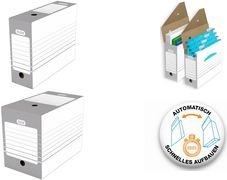 Produktbild Elba Archiv-Schachtel, Breite 100 mm, A4, weiss/grau starke, säurefreie Wellpappe, automatische Faltung (A4)