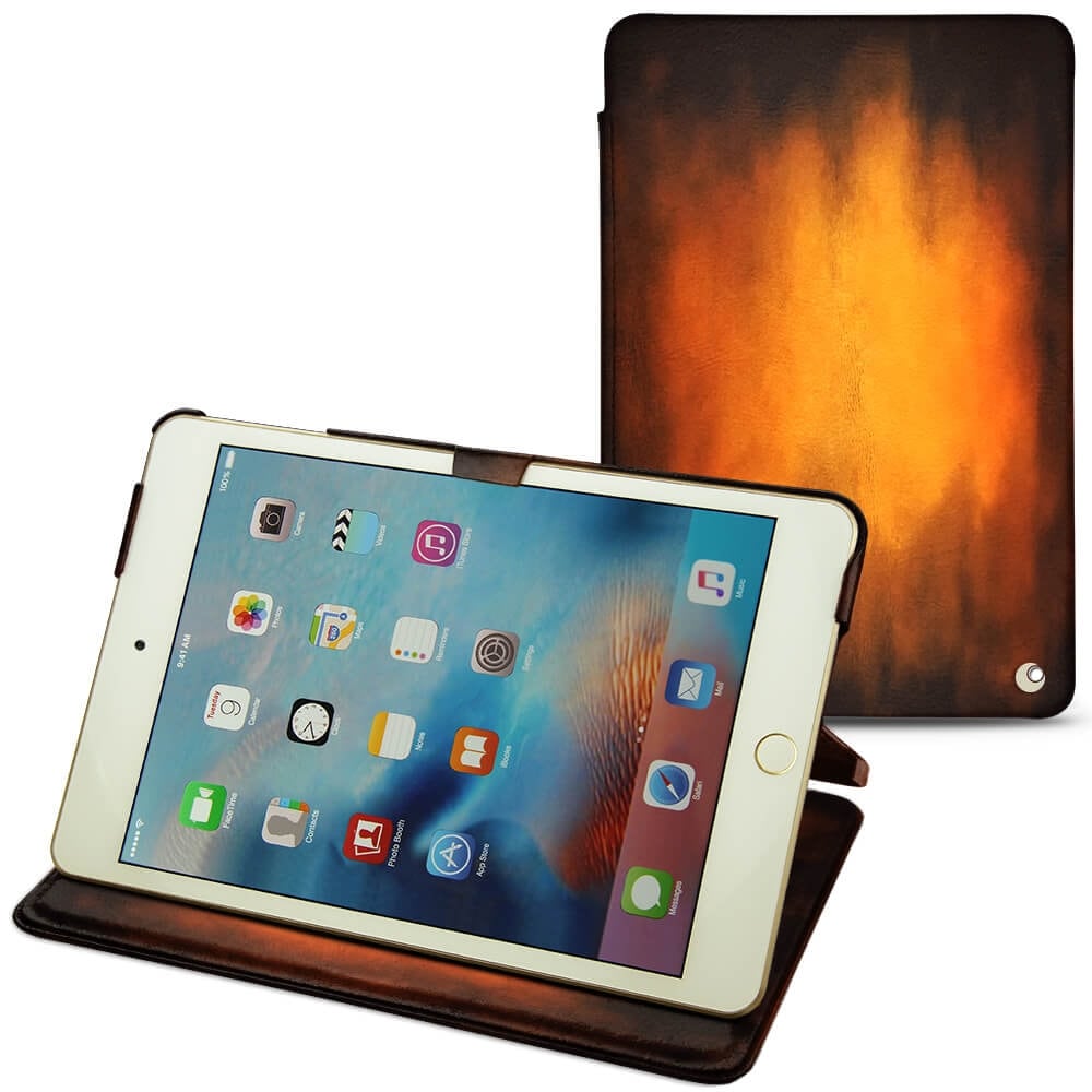 Noreve Lederschutzhülle horizontal (IPad Mini 4), Tablet Hülle, Violett