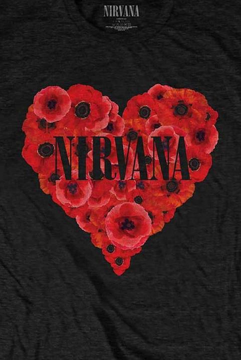 Produktbild Nirvana Unisex Adult Poppy Heart Cotton T-Shirt (L)