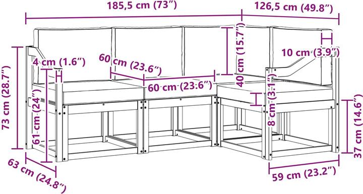 Produktbild vidaXL Outdoor-Sofa
