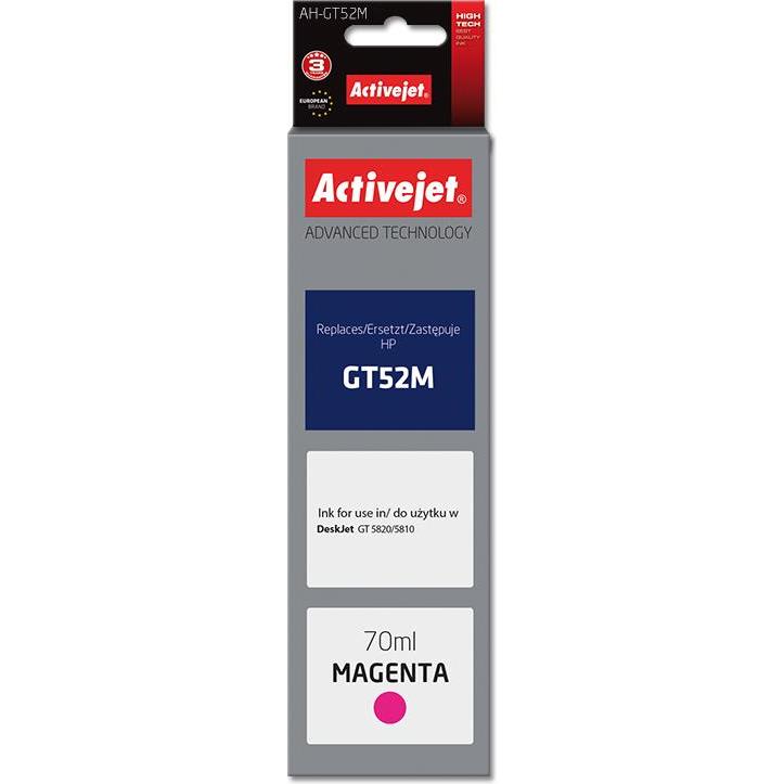 Activejet, Druckerpatrone, AH-GT52M - Kompatibel - Tinte auf Farbstoffbasis - Magenta - HP - Einzelpackung (M)