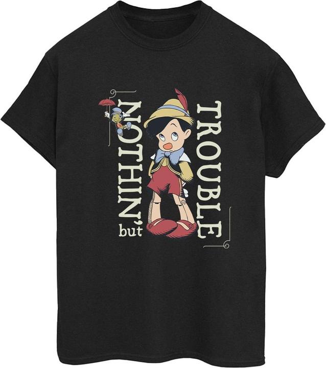 Actual product image Disney Womens/Ladies Pinocchio Nothing But Trouble Cotton Boyfriend T-Shirt (XXL)