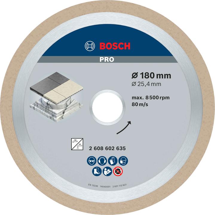 Produktbild Bosch Professional Zubehör PRO Ceramic Diamanttrennscheibe, 180 x 25,4 mm