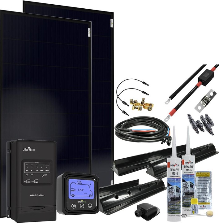 Immagine prodotto Offgridtec ® MobileBlack L 310W Sistema solare per camper 30A MPPT DUO Regolatore di carica OLP PERC Modulo (300 W)