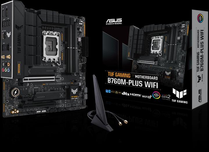 Actual product image ASUS TUF GAMING B760M-PLUS WIFI (LGA 1700, Intel B760, mATX)