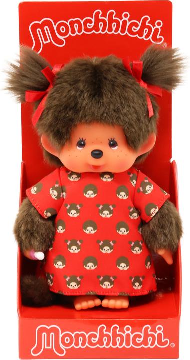 Image du produit Magni Monchhichi fille 20cm avec robe de Monchhichi (20 cm)
