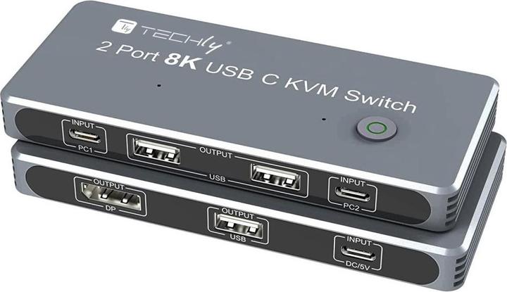 Techly Switch KVM USB-C 8K DisplayPort