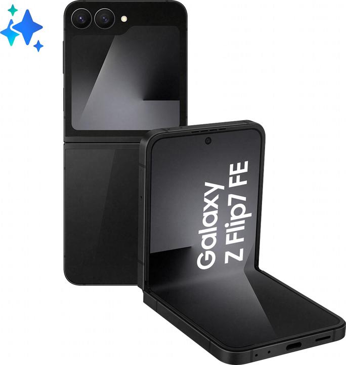 Actual product image Samsung Galaxy Z Flip7 FE (128 GB, Black, 6.70", SIM + eSIM, 5G)