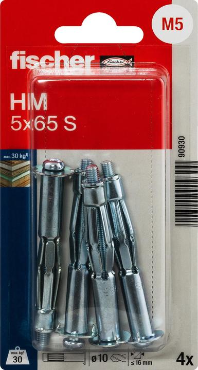 Actual product image Fischer Hollow metal dowel HM 5x65 S K (4 pcs.)