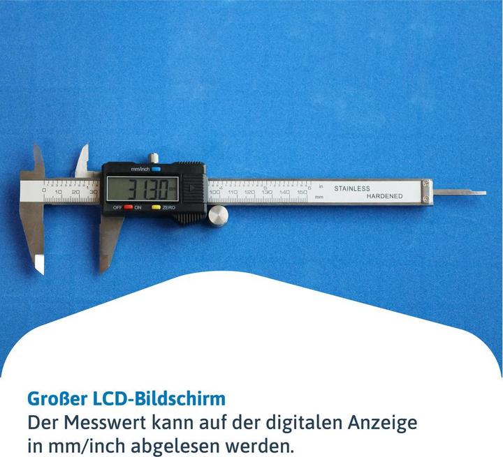 Produktbild Dönges Digital-Messchieber, LCD-Anzeige, CE, Messbereich 150 mm, 6 " (15 cm)
