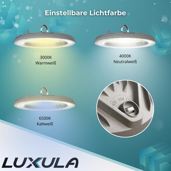 Immagine prodotto Luxula Lampada a LED per alte luci LX500135, HighBay, UFO, 100W, 10000lm, CCT, IP65 (10000 lm)