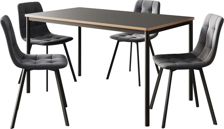 Image du produit En.Casa Essgruppe Lindesberg 5-teilig Dunkelgrau (Panneau de bois MDF)