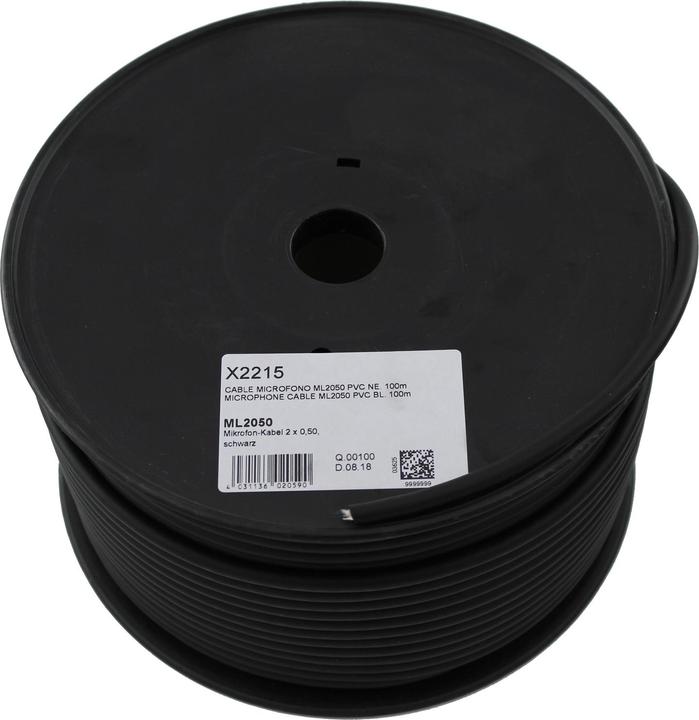 Actual product image Televes Microphone cable 2x0.50mm ML 2050SW black 100m coil (Plug socket)