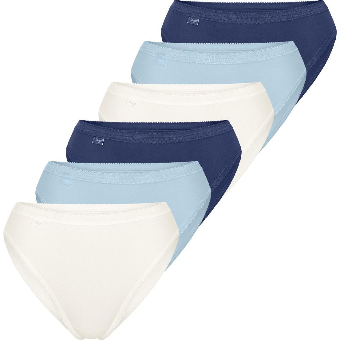 Sloggi, Damen, Unterhosen, 6er Pack Basic+ Tai Slip, Blau, (42, 6er Pack)