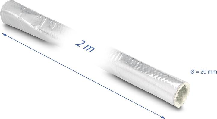 Produktbild Delock Kabelschlauch aus Glasfasergeflecht und Aluminium 2 m (Kabelschlauch, 200 cm)