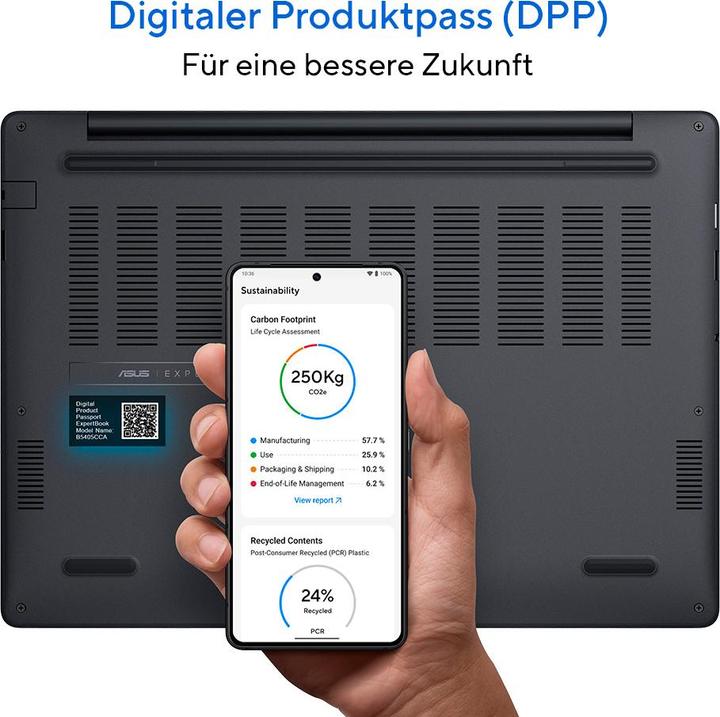 Actual product image ASUS ExpertBook B5 14" U5-225H 16 512 B5405CCA-NZ0084X W11P (14", 512 GB, 16 GB, DE, Intel Core Ultra 5 225H)