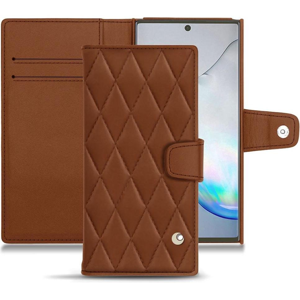 Noreve Lederschutzhülle Wallet (Samsung Galaxy Note 10+), Smartphone Hülle, Braun