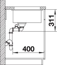 Actual product image Blanco Subline 350/150-U (Undermount sink, 56.70 cm, 45.60 cm)