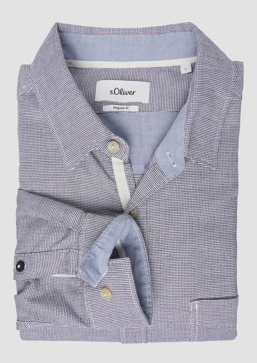 Immagine prodotto s.Oliver Hemd Regular Fit: Gemustertes Langarmhemd mit Brusttasche (M)