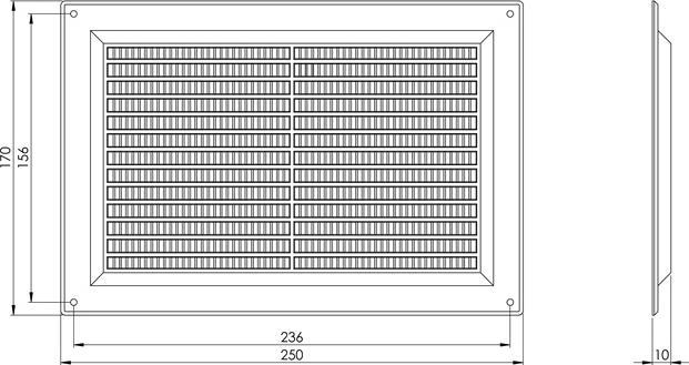 Image du produit Europlast VENTILATION GRILLE 250X170, WHITE