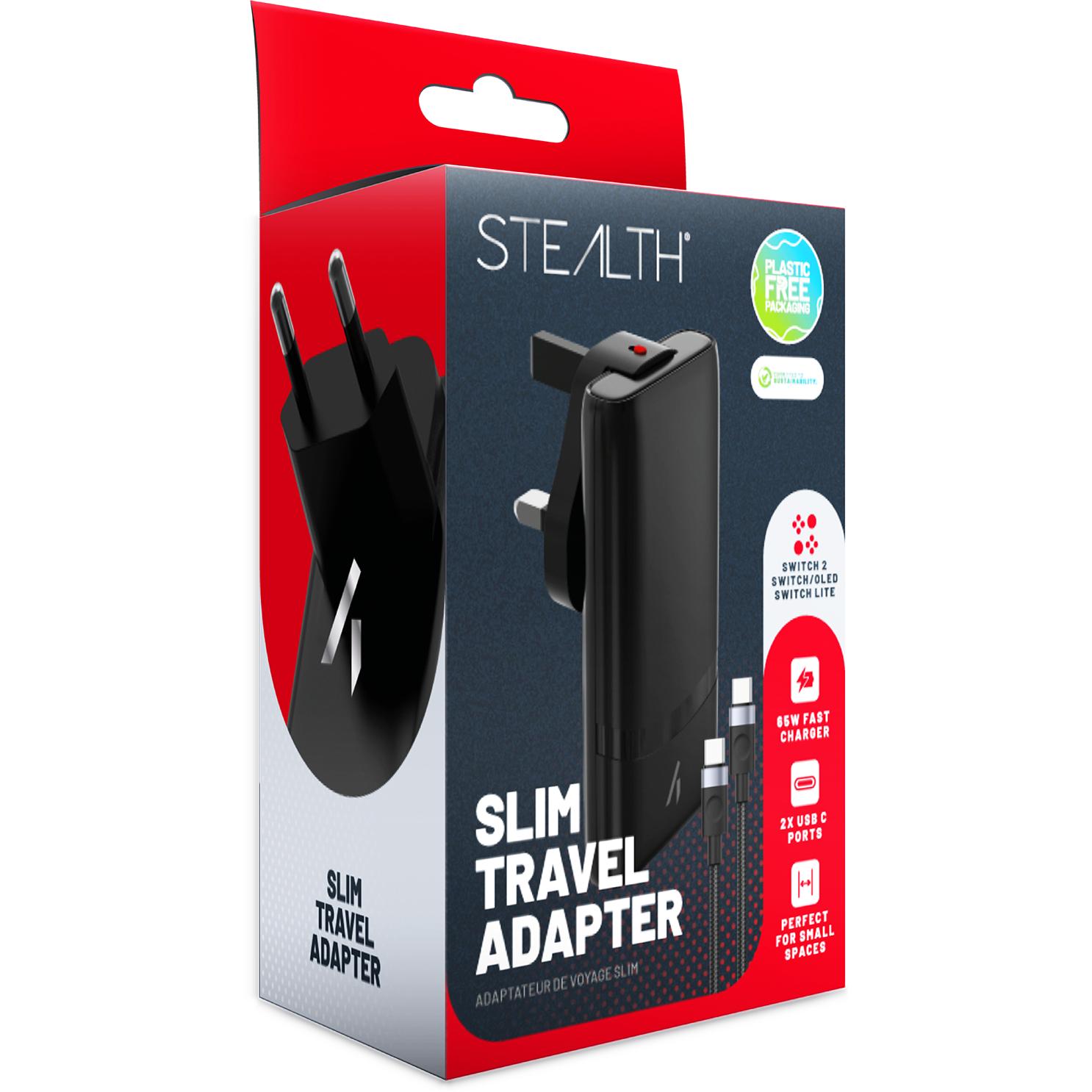 Stealth Slim Power Adapter (Switch, Switch Lite, Switch 2, Switch OLED), Altri accessori gaming, Nero