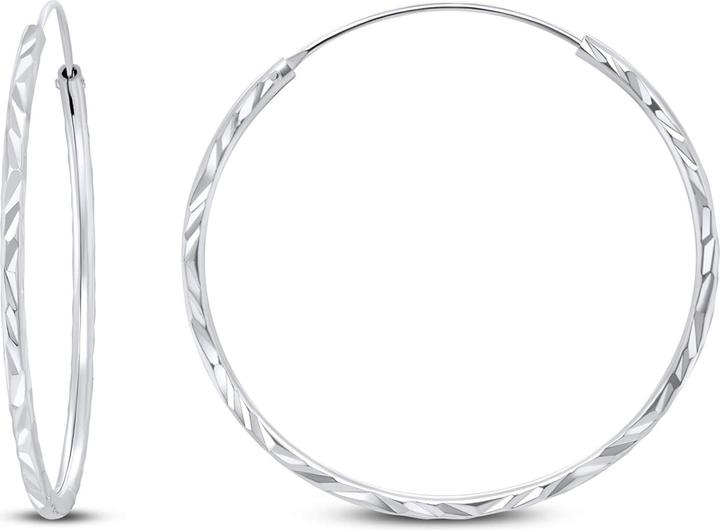Produktbild Brilio Silver - Timeless silver round earrings EA01 - Diameter: 4 cm
