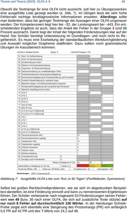Nährwerte und Zutaten OLFA 3-9: Oldenburger Fehleranalyse für die Klassen 3-9 (Deutsch, Dr. Dipl.-Päd. Dorothea Thomé, Prof. Dr. Günther Thomé, 2023)