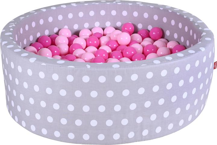 Actual product image Knorrtoys Ball pool soft - "Grey white dots" - 300 balls soft pink (approx. 6cm diameter)