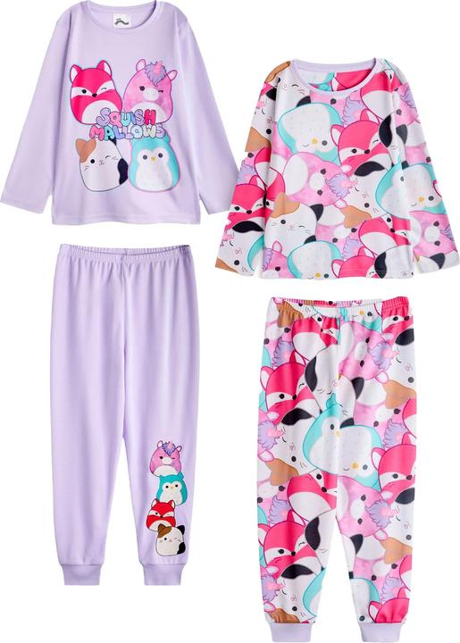 Squishmallows Schlafanzug mit langer Hose Mädchen(2erPack) Langärmlig