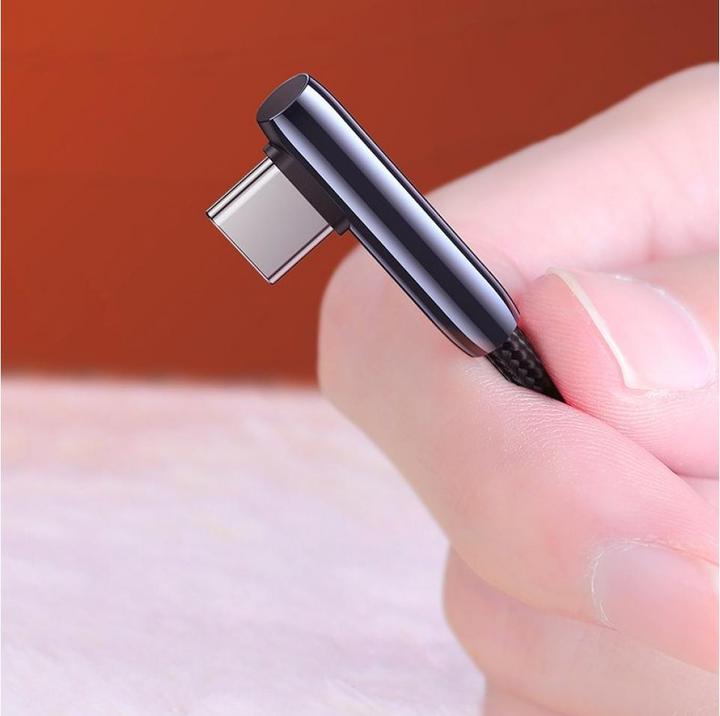 Image du produit Ugreen Câble USB vers USB-C US317 Angle, 2m (noir) (2 m, USB 2.0, 50 W)