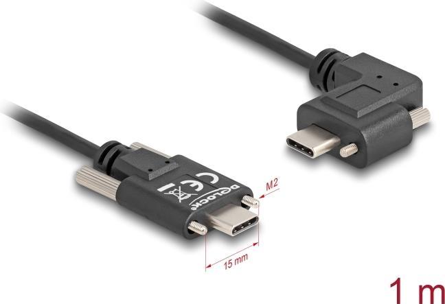 Actual product image Delock USB 2.0 cable USB Type-C plug with screws to USB (1 m, USB 2.0, 60 W)