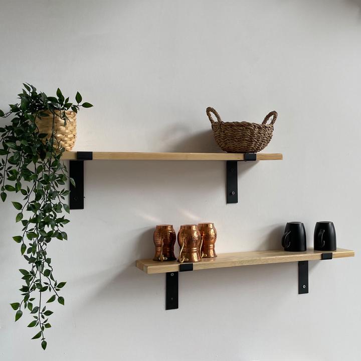 Produktbild En.Casa Wandregal Løgstør im 2er Set Natur (75 x 14 x 14 cm)