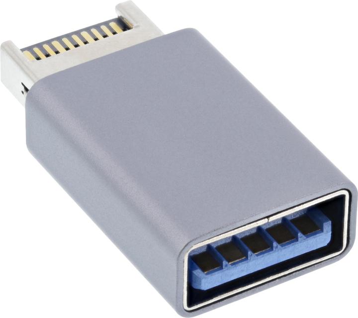 Produktbild InLine USB 3.2 Adapter, intern USB-E Frontpanel Stecker zu USB-A Buchse (USB, 28 cm)