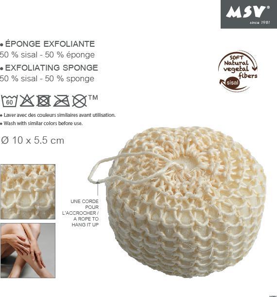 Produktbild MSV Badeschwamm aus Sisal 5 x 10 cm, Weiss