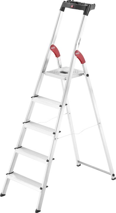 Hailo L60 StandardLine, aluminium safety stepladder, 5 steps (Stepladder, 184 cm)