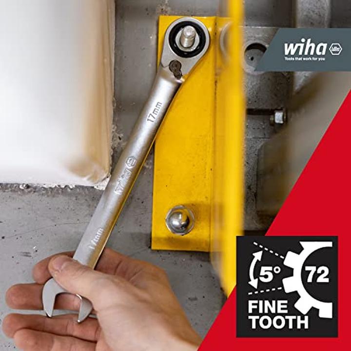 Actual product image Wiha Ringratschen-Gabelschlüssel Set (19 mm, 12 mm, 14 mm, 16 mm, 10 mm, 18 mm, 17 mm, 11 mm, 15 mm, 8 mm, 9 mm, 13 mm)