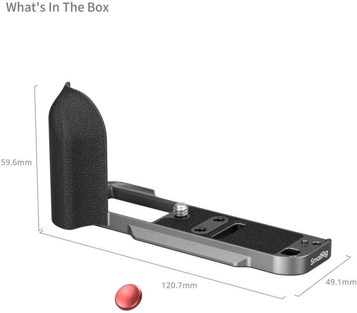 Immagine prodotto SmallRig 5665 L-Shaped Mount Plate with Silicone Handle FUJIFILM X-T30 / X-T30 II / X-T30 III (Charcoal Silv) (Gabbietta)