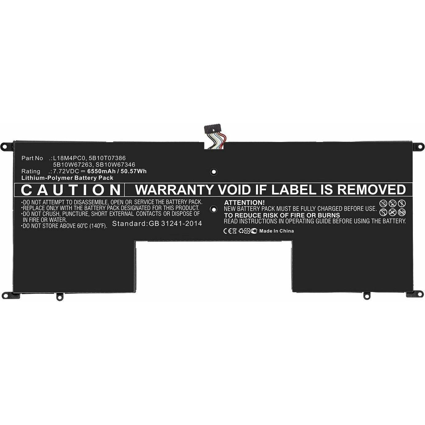 CoreParts Laptop Battery for Lenovo (6550 mAh), Notebook Akku, Schwarz