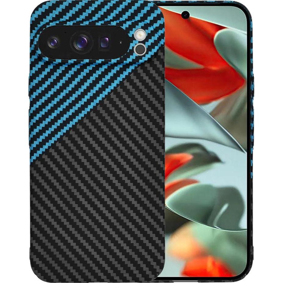Techsuit - Carbonite FiberShell - Google Pixel 9 Pro XL - Blue Pulse (Google Pixel 9 Pro XL), Cover smartphone, Blu