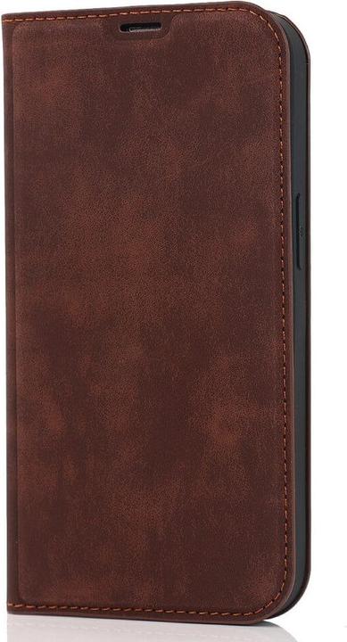 Actual product image Cover-Discount iPhone 15 Pro Max - MagSafe Flip Case RFID dark brown (Apple iPhone 15 Pro Max)