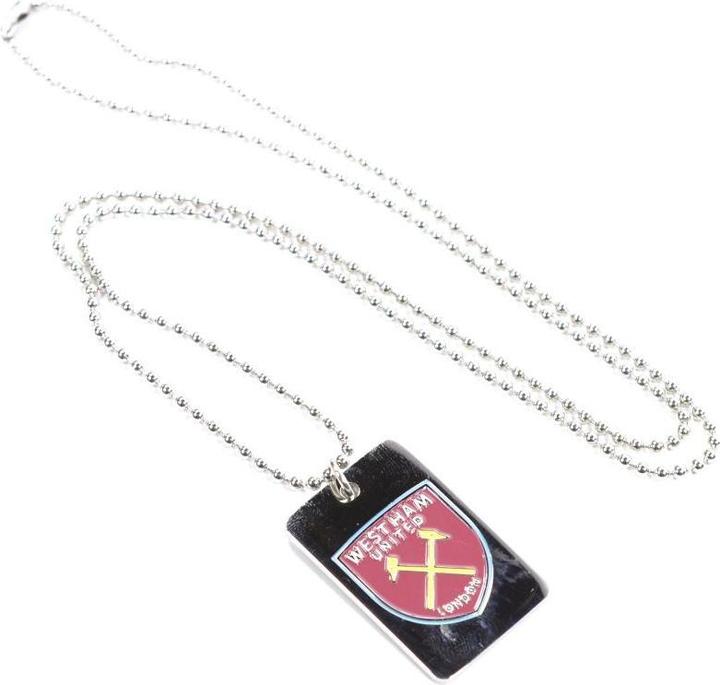 Actual product image West Ham United FC Enamel Crest Dog Tag And Chain (100% synthetic material)