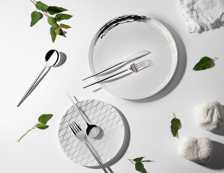 Produktbild Decorline Teller 19cm Whisk Weiss-Silber (10 x)