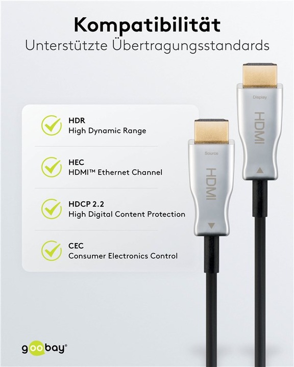 Produktbild Goobay Optisches Hybrid High-Speed-HDMI-Kabel mit Ethernet AOC (100 m, HDMI)