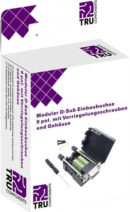 Produktbild Tru Components T190C4089 D-SUB Buchsenleisten-Set Polzahl 9 Schrauben 1 St.