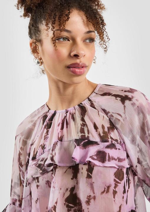Immagine prodotto s.Oliver Bluse Leicht transparente Chiffonbluse mit Rüschen und All-over-Print (38)
