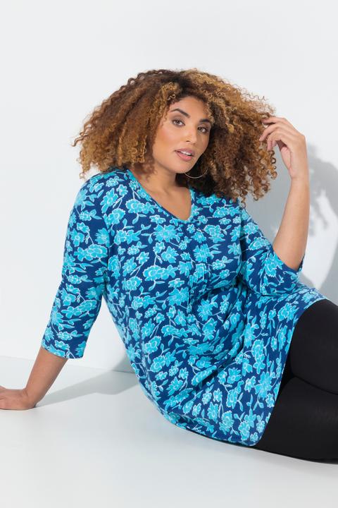 Produktbild Ulla Popken Longshirt, Biesen, A-Linie, V-Ausschnitt, 3/4-Arm (42, 44)