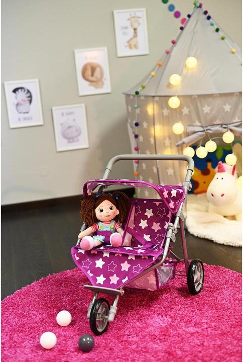 Image du produit Knorrtoys Zwillingspuppenwagen Duo - star dark pink