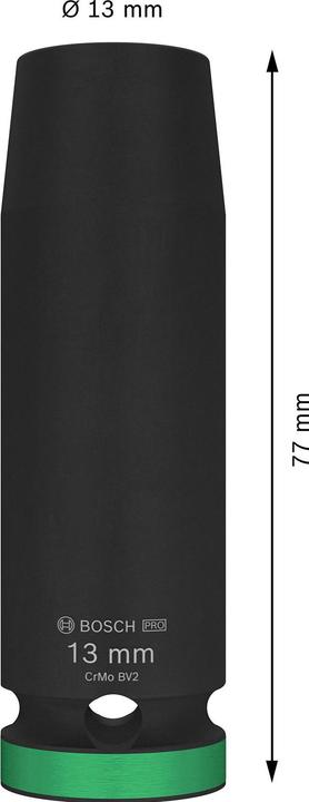 Produktbild Bosch Professional Zubehör PRO Impact Steckschlüsseleinsatz, 1/2", 13 mm, tief (13 mm)