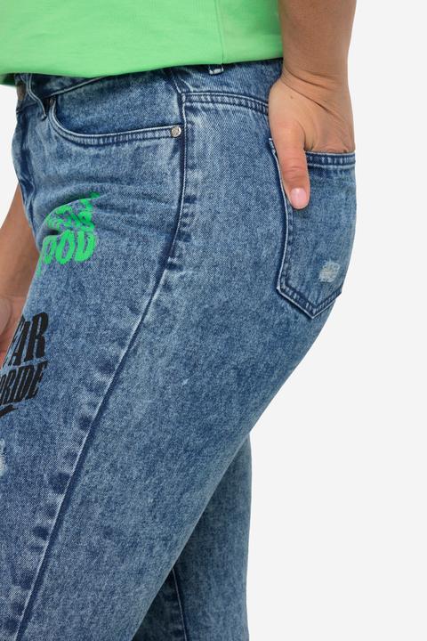 Produktbild Angel of Style Jeans, bunte Drucke, 5-Pocket, Elastiksaum (56)