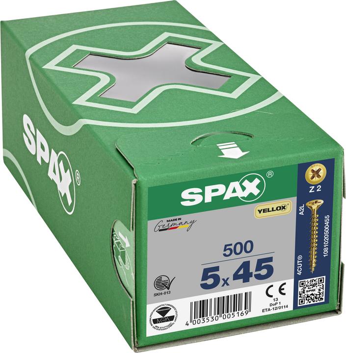 Produktbild Spax Senkmultikopf Kreuzschlitz Z2 Vollgewinde Yellox (1 Schrauben pro Stück)